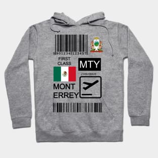 Monterrey Mexico travel ticket Hoodie